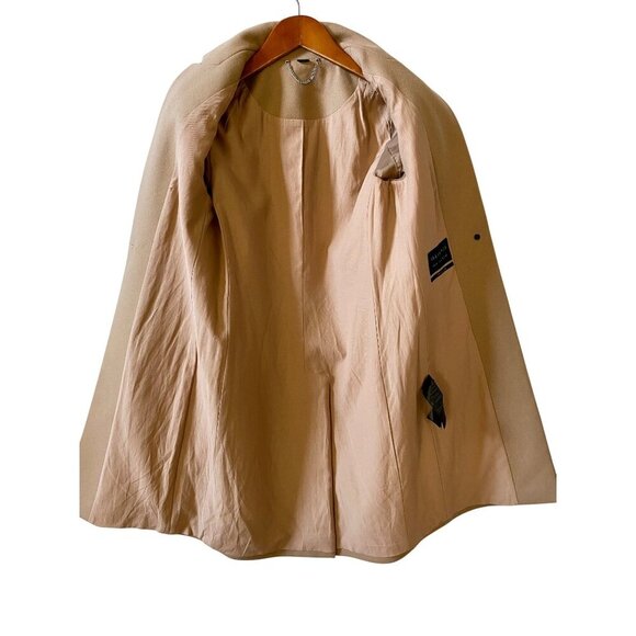 AllSaints Leni Italian Wool Cashmere Suede Camel Coat UK 8 US 4 EU 36 Tailored - Picture 5 of 11